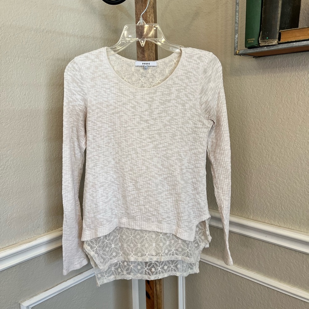 Ivory top with lace underlay